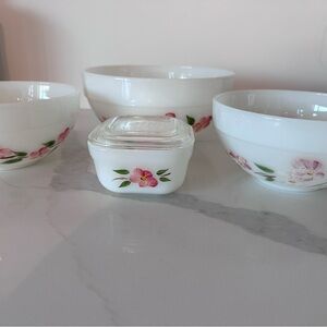 Vintage Anchor Hocking Fire-King Cherry Blossom